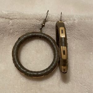 Wicker Wrapped Hoop Earrings